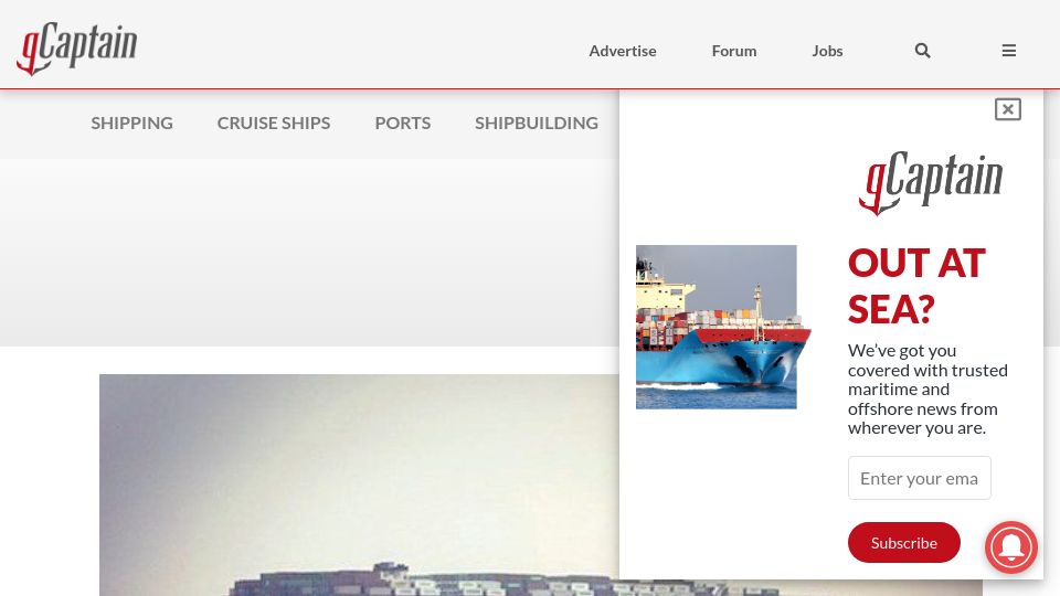 Screenshot of gcaptain.com: Ever Given report highlights Suez Canal pilots’ role in grounding