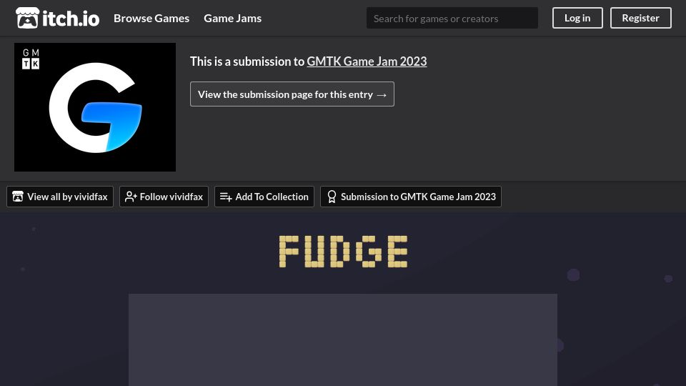 Screenshot of vividfax.itch.io: Fudge: Reverse Tetris