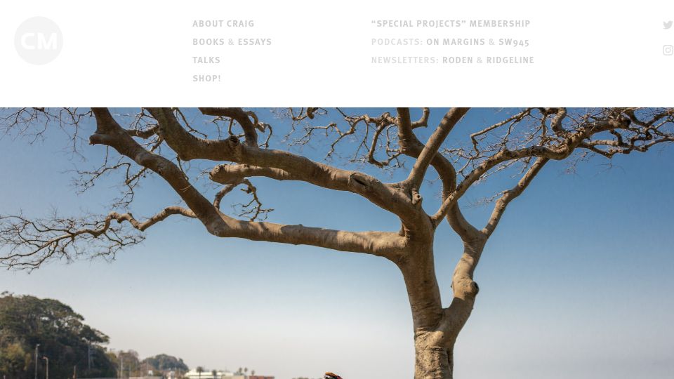Screenshot of craigmod.com: Electric bike, stupid love of my life