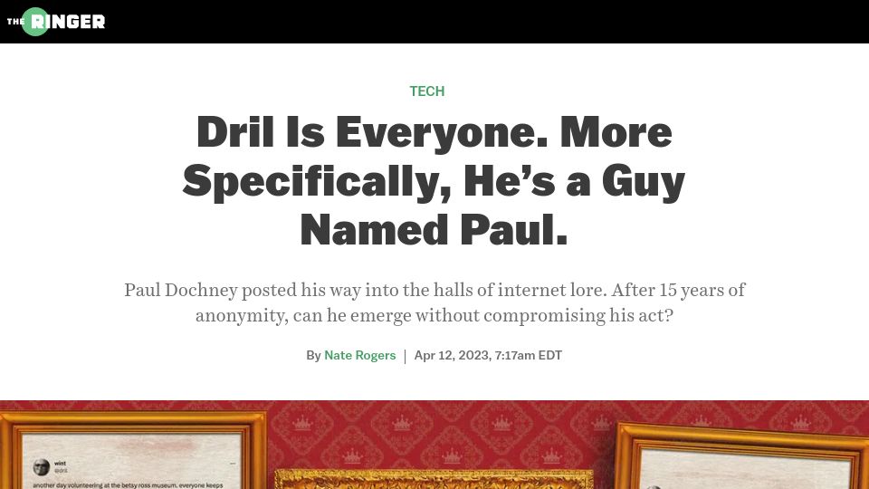 Screenshot of theringer.com: Dril is everyone. More specifically, he’s a guy named Paul