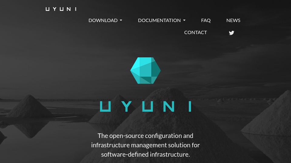 Screenshot of uyuni-project.org: uyuni – open-source configuration and infrastructure management