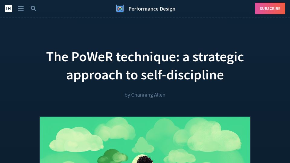 Screenshot of indiehackers.com: The PoWeR technique: a strategic approach to self-discipline