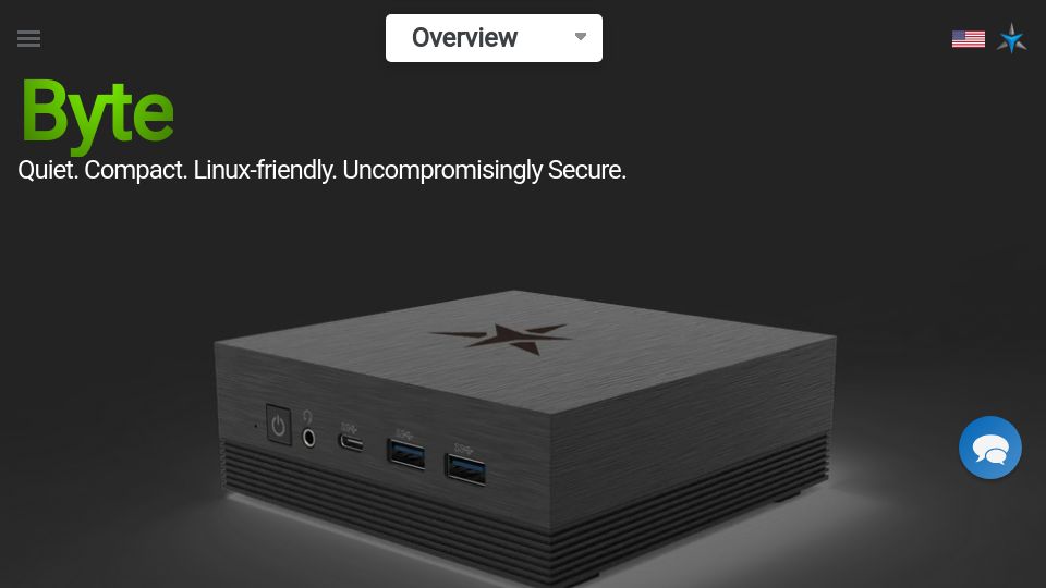 Screenshot of us.starlabs.systems: Byte Fanless Mini PC – Built for Linux