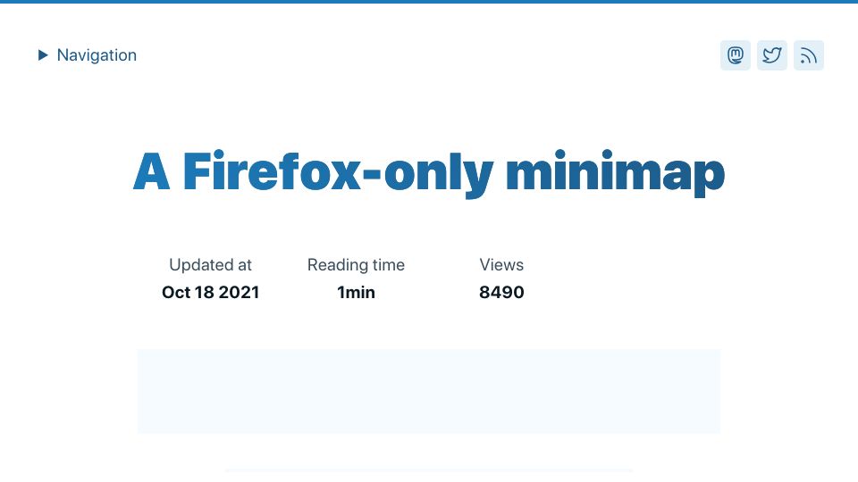 Screenshot of stefanjudis.com: A Firefox-only minimap (2021)