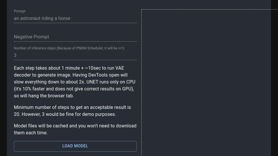 Screenshot of islamov.ai: Stable Diffusion WebGPU demo