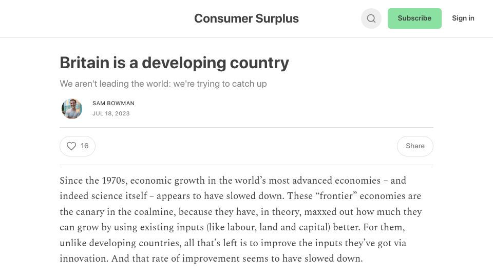 Screenshot of sambowman.co: Britain Is a Developing Country