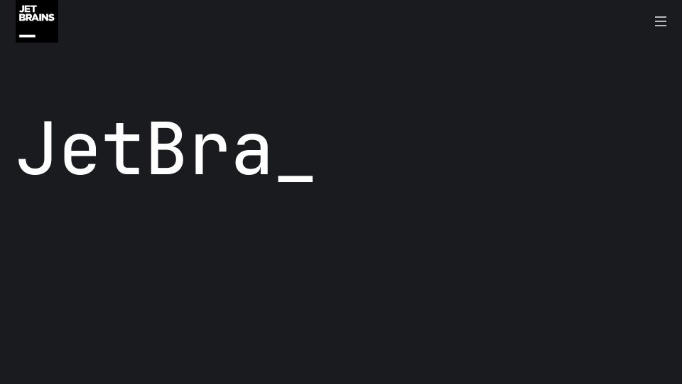 Screenshot of jetbrains.com: JetBrains Mono Typeface