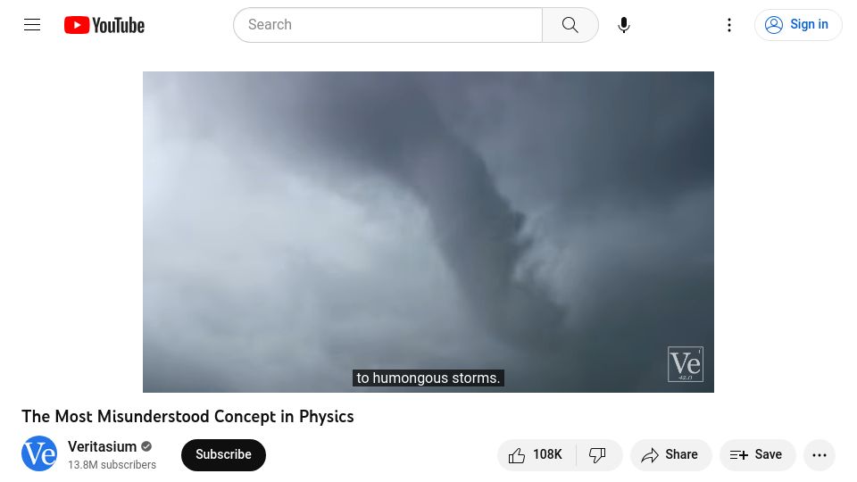 Screenshot of youtube.com: Entropy: A little understood concept in physics [video]