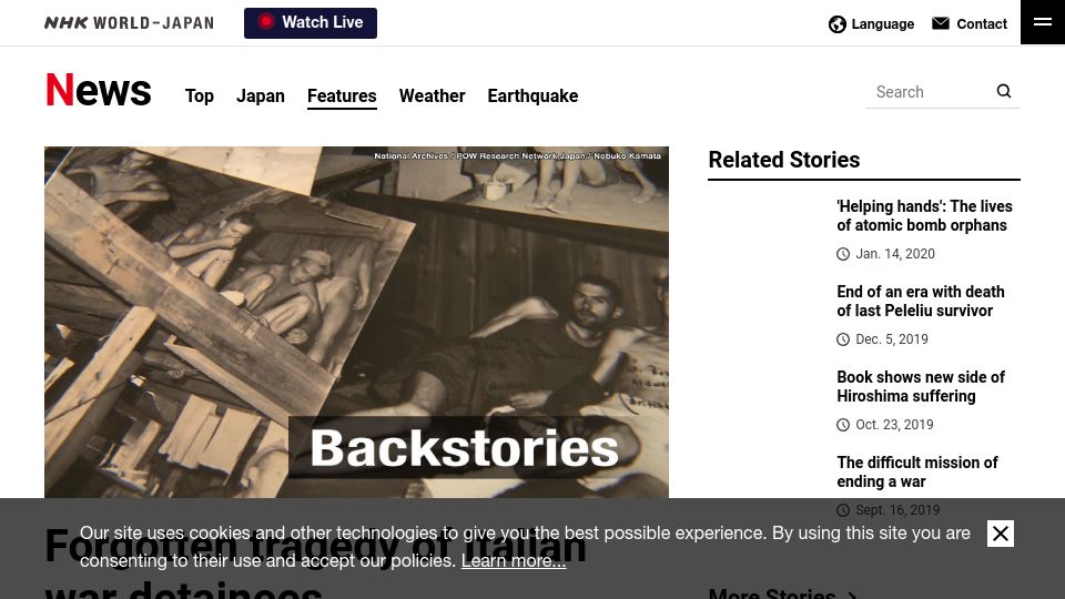 Screenshot of www3.nhk.or.jp: Forgotten tragedy of Italian war detainees (2020)