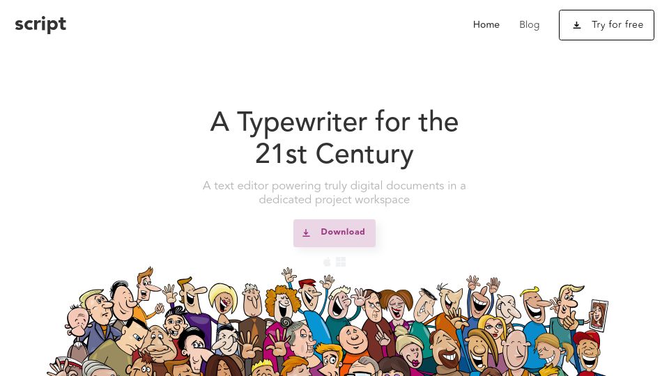 Screenshot of use-script.com: Show HN: Script – A text editor for digitally interconnected documents