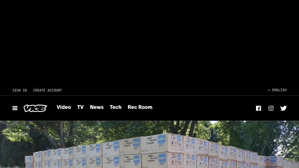 Screenshot of vice.com: 2,200 forgotten vintage computers from a barn in Massachusetts