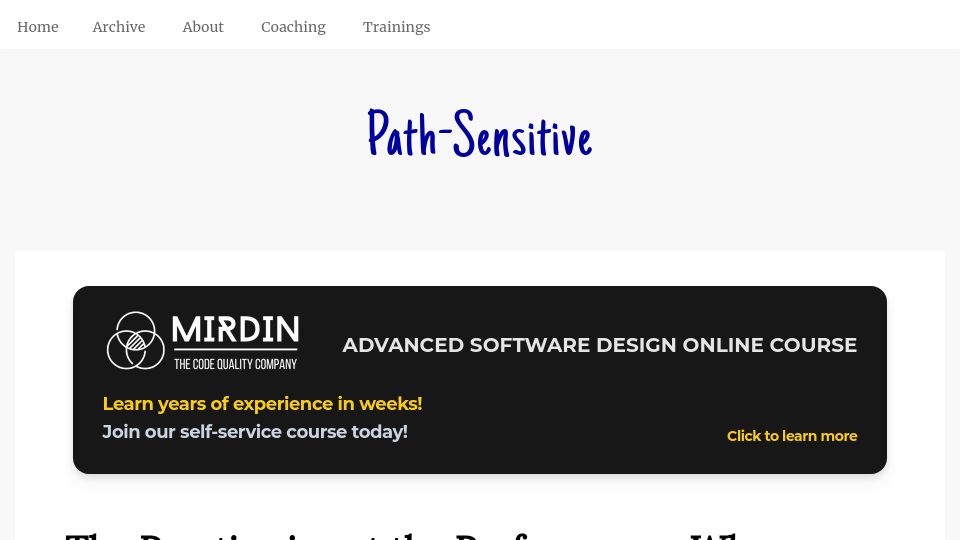 Screenshot of pathsensitive.com: Why project-based learning fails (2018)