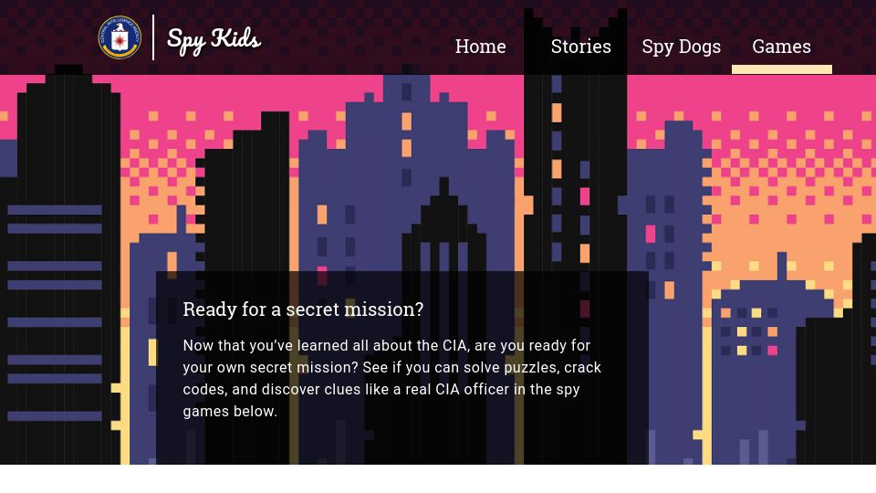 Screenshot of cia.gov: Spy Kids