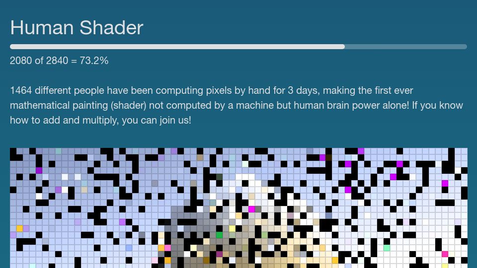 Screenshot of humanshader.com: Human Shader