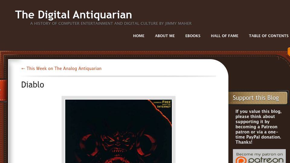 Screenshot of filfre.net: Diablo