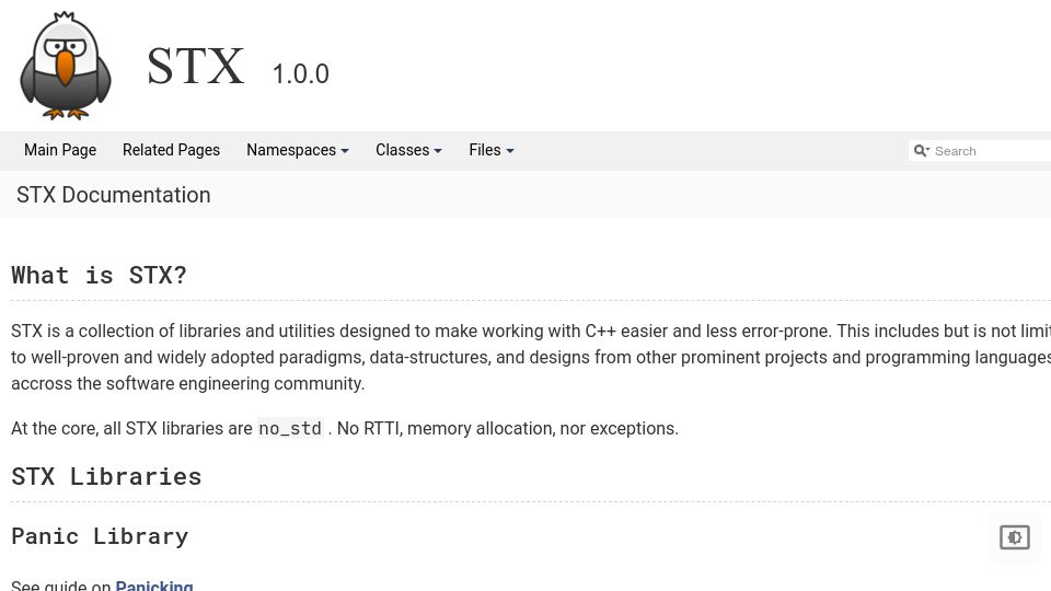 Screenshot of lamarrr.github.io: STX – C++17 and C++ 20 error-handling and utility extensions