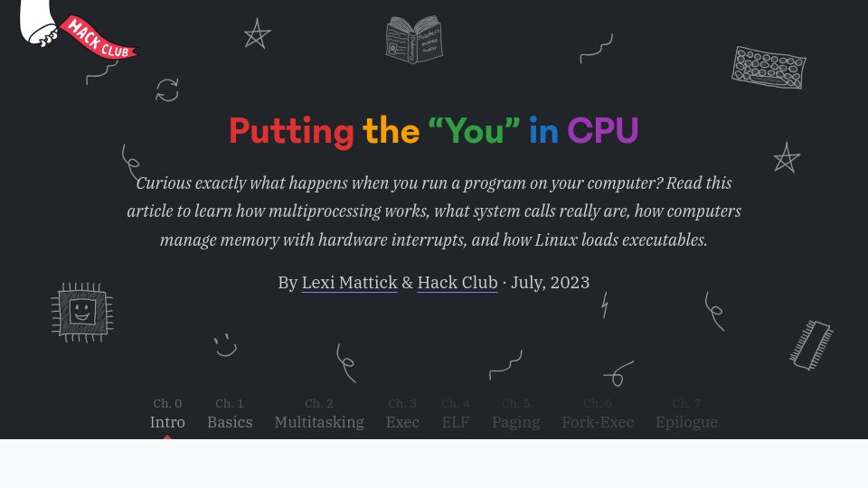 Screenshot of cpu.land: Putting the “You” in CPU