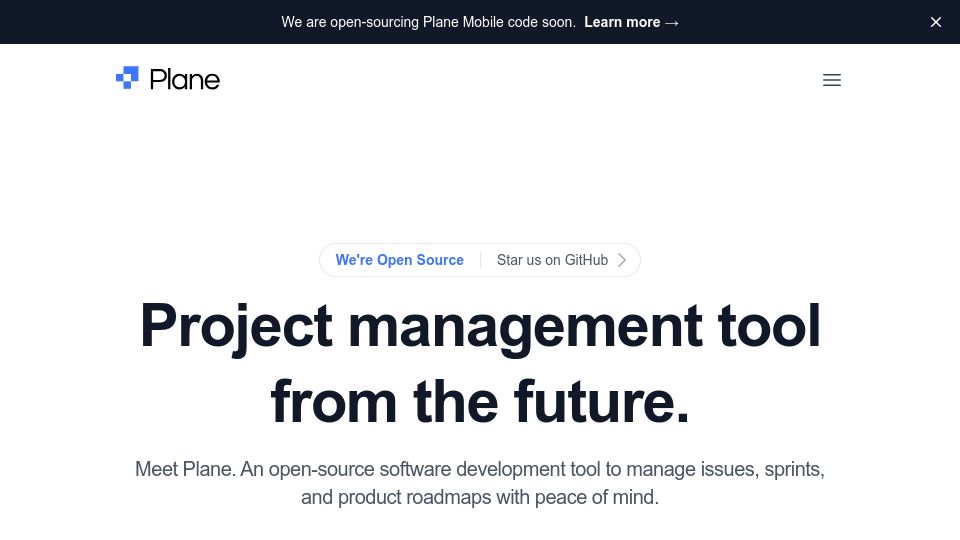 Screenshot of plane.so: Plane – Open-source Jira alternative