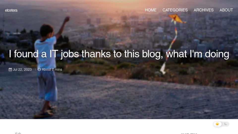 Screenshot of giuliomagnifico.blog: I found an IT job thanks to this blog