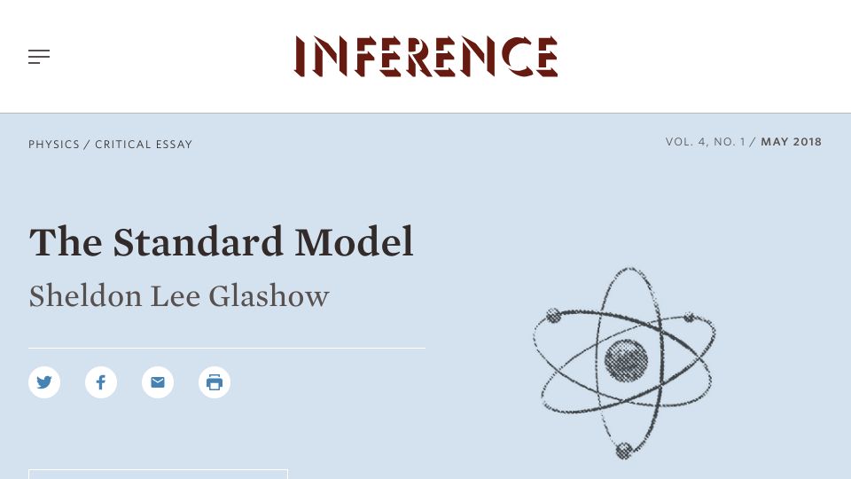 Screenshot of inference-review.com: The Standard Model