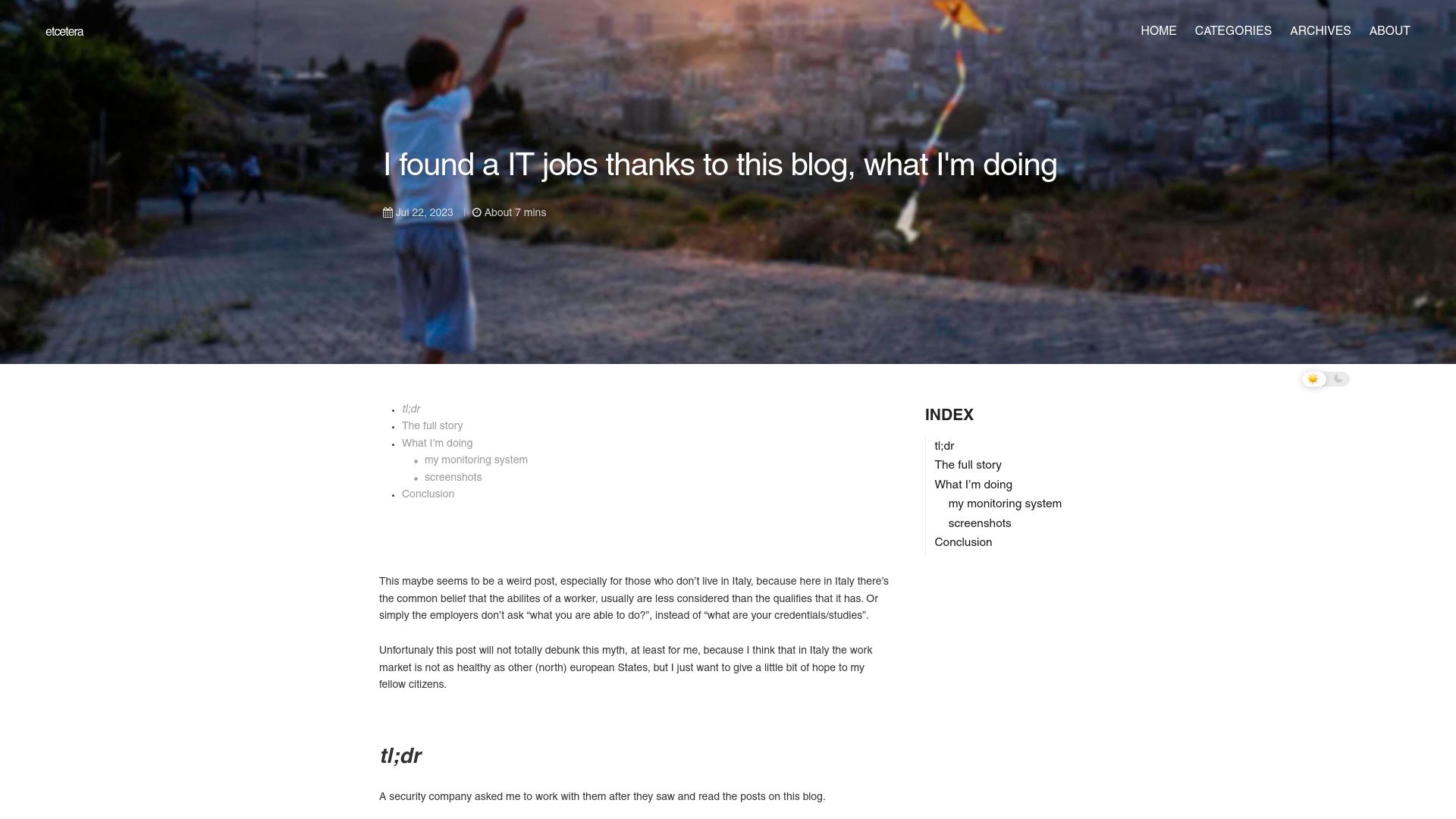 Screenshot of giuliomagnifico.blog: I found an IT job thanks to this blog