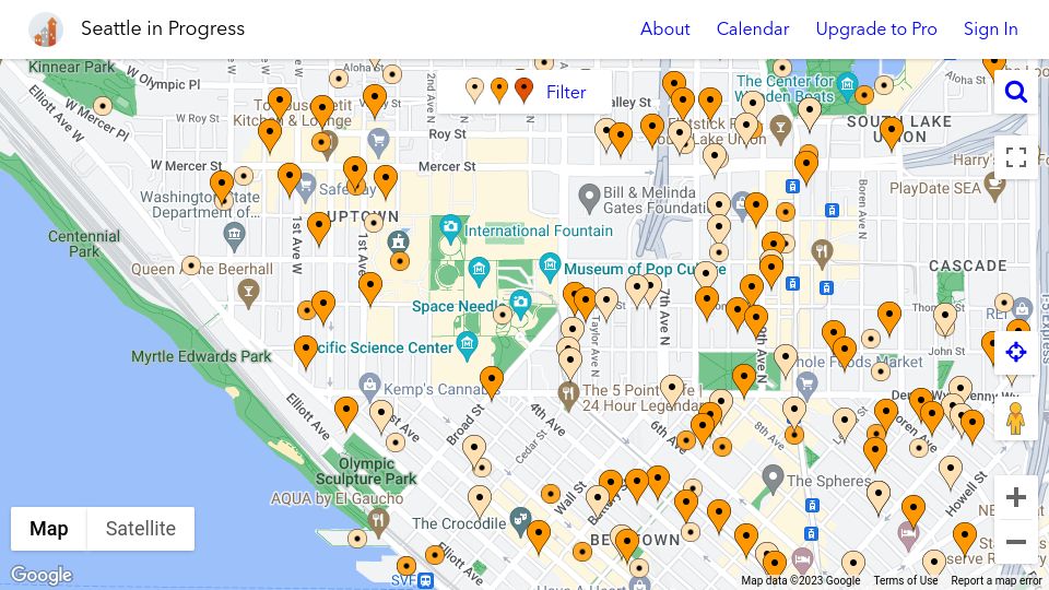 Screenshot of seattleinprogress.com: Seattle in Progress