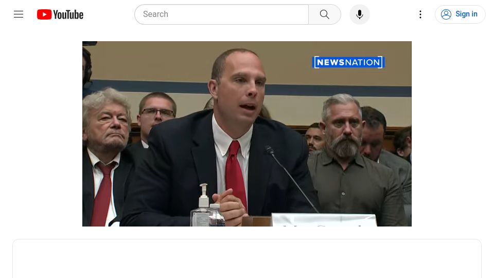 Screenshot of youtube.com: House UFO hearing livestream [video]