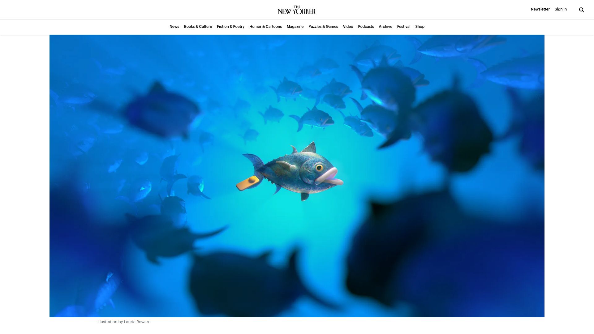 Screenshot of newyorker.com: The magnificence of the bluefin tuna