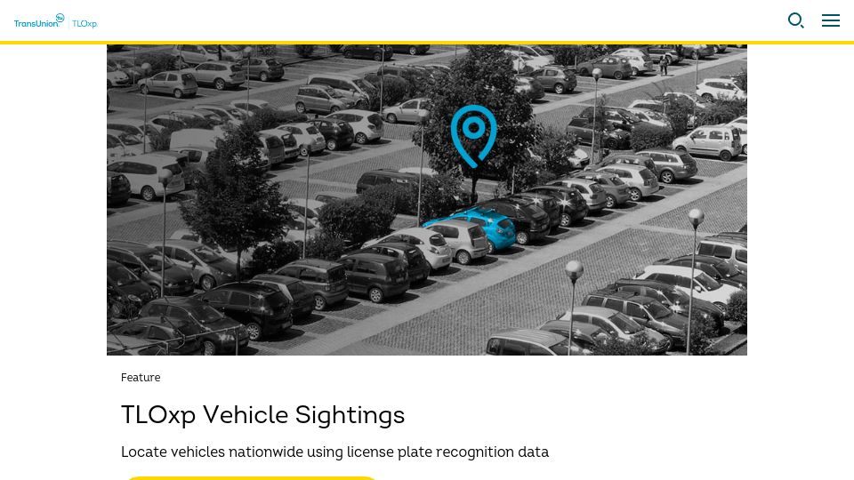 Screenshot of tlo.com: Data brokers selling license plate location and analytics data