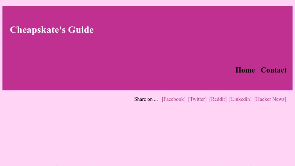 Screenshot of cheapskatesguide.org: Big Tech's Takeover and Destruction of Open Protocols and Networks