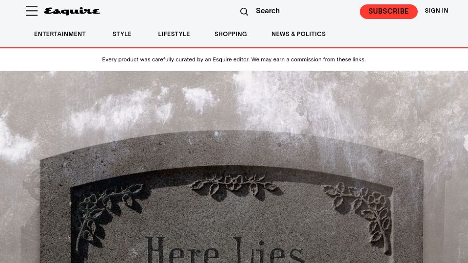Screenshot of esquire.com: The life, death, and afterlife of literary fiction