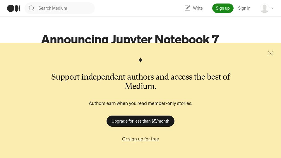 Screenshot of blog.jupyter.org: Jupyter Notebook 7