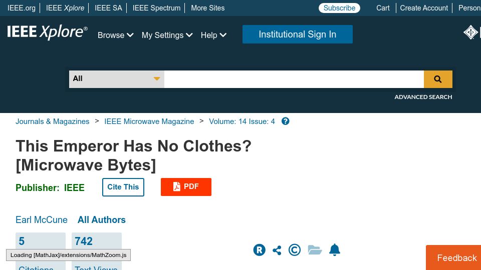 Screenshot of ieeexplore.ieee.org: Exploring Orthogonal Frequency Division Modulation