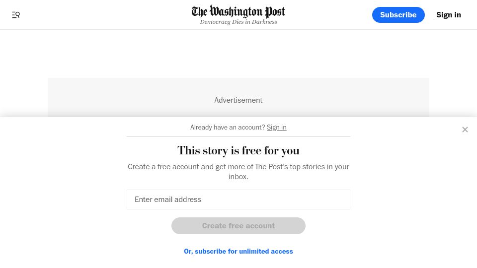 Screenshot of washingtonpost.com: Whistleblower tells Congress US is concealing 'multi-decade' UFO capture program