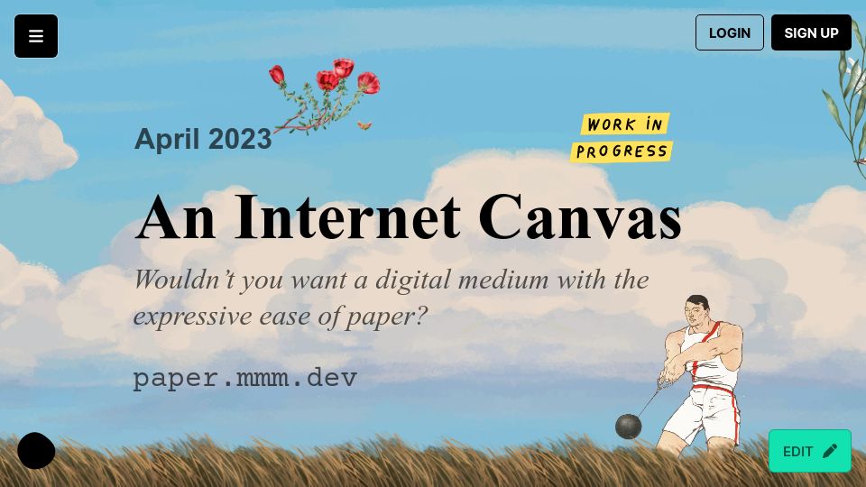 Screenshot of paper.mmm.dev: An Internet Canvas