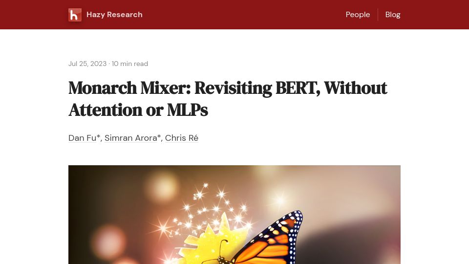 Screenshot of hazyresearch.stanford.edu: How to scale LLMs better with an alternative to transformers
