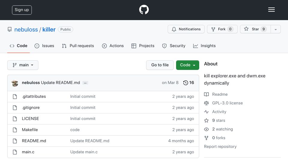 Screenshot of github.com: Kill dwm.exe on Windows for less input lag and better performance