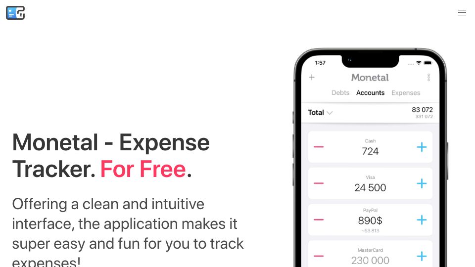 Screenshot of monetal.app: Monetal – Free Expense Tracker