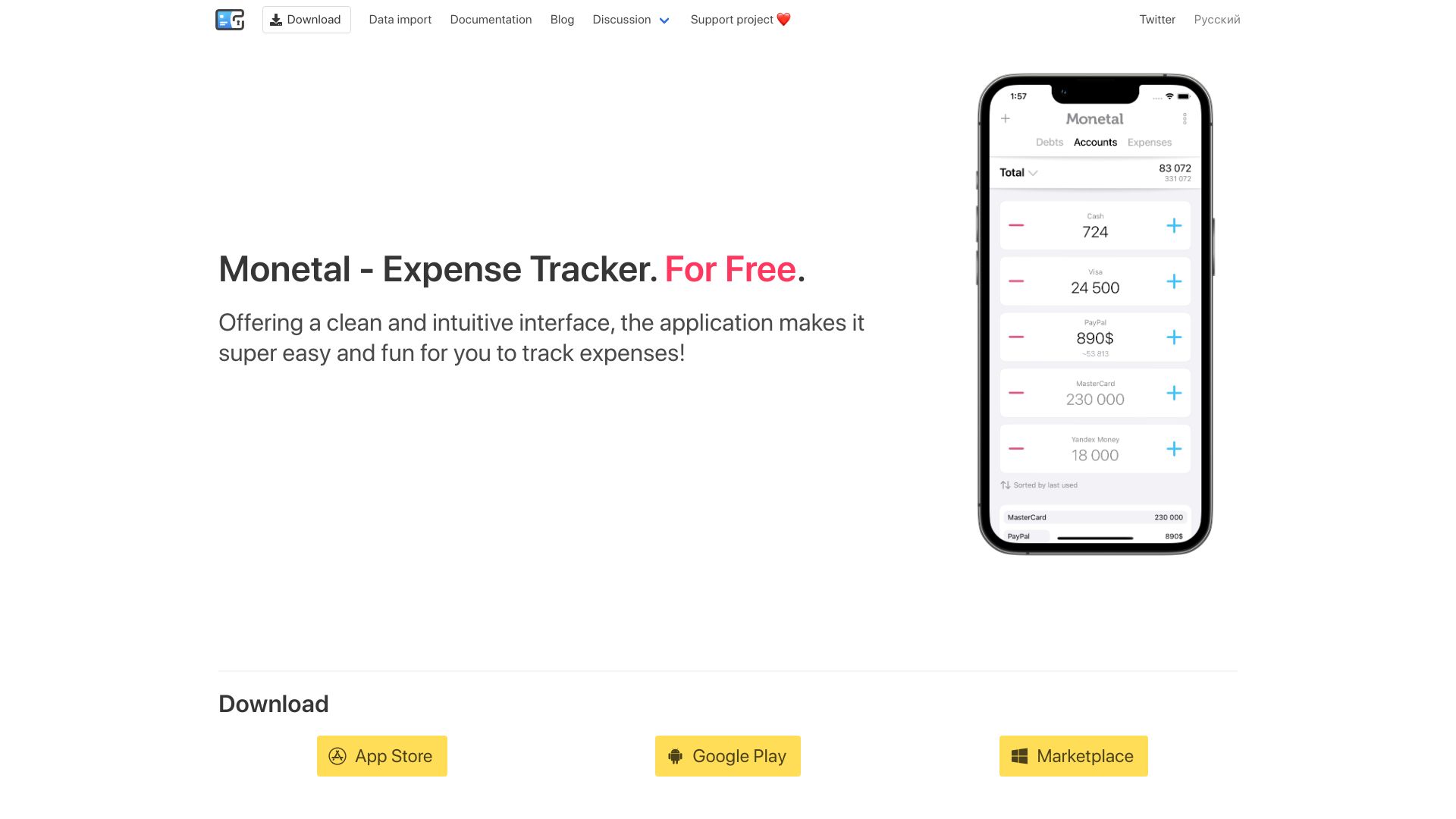 Screenshot of monetal.app: Monetal – Free Expense Tracker