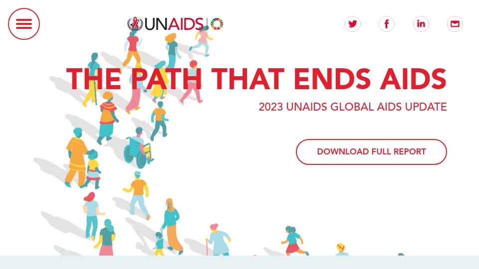 Screenshot of thepath.unaids.org: 2023 UNAIDS global AIDS update