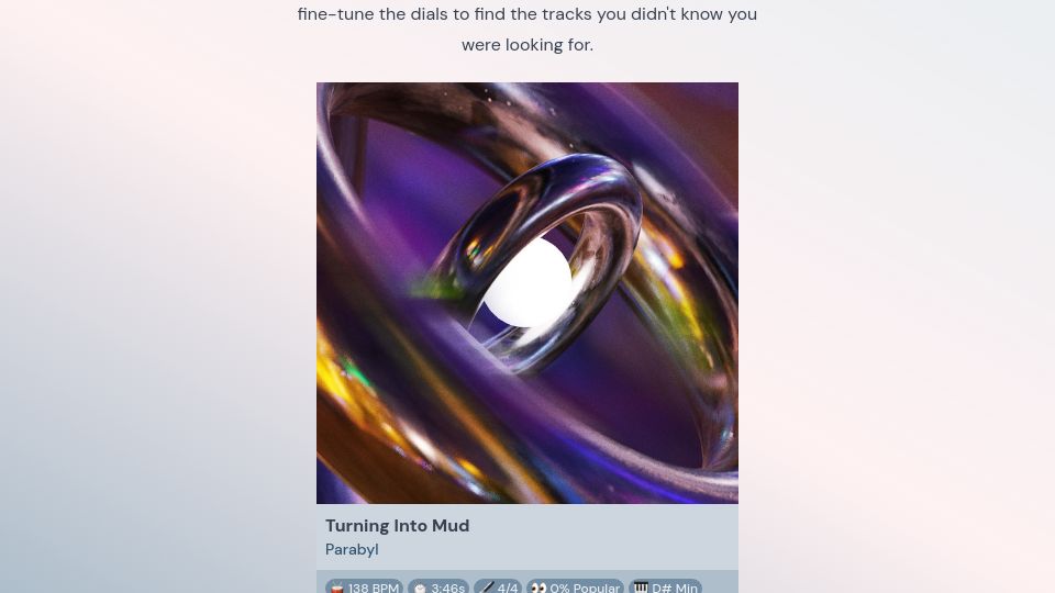 Screenshot of selecta.ciaran.co.za: Show HN: Selecta – Tune Your Own Spotify Recommendation Algorithm