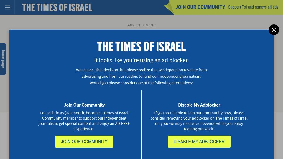 Screenshot of timesofisrael.com: Musk’s X Corp sues Israel’s Bright Data for scraping data