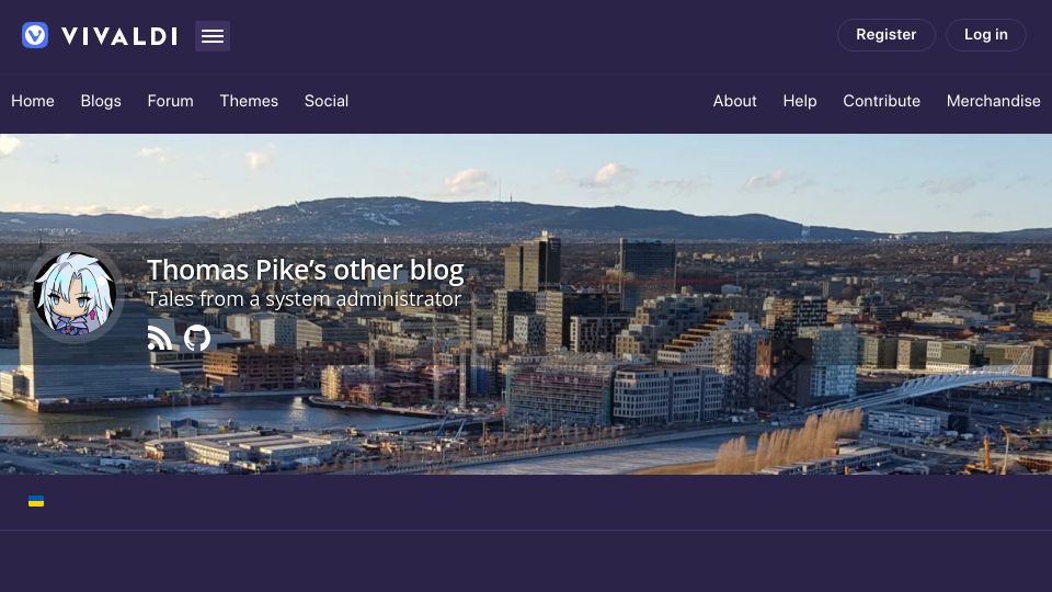 Screenshot of thomasp.vivaldi.net: What happened to Vivaldi Social?