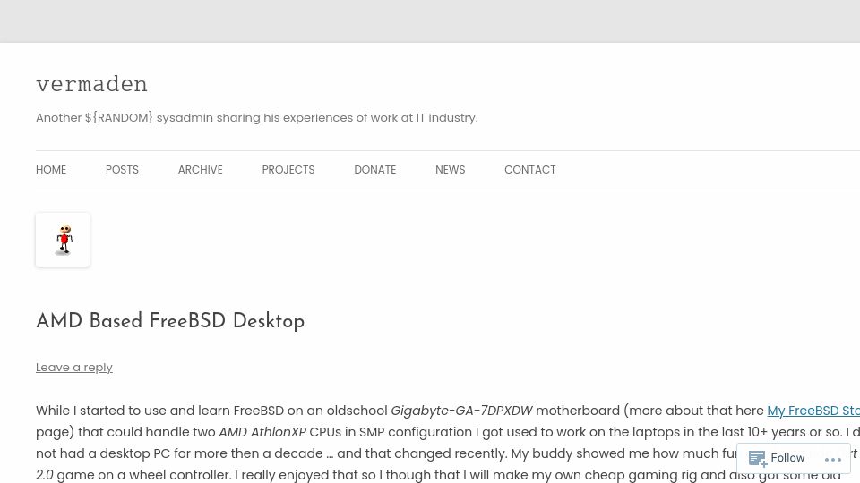 Screenshot of vermaden.wordpress.com: AMD Based FreeBSD Desktop