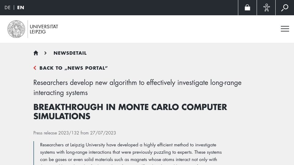 Screenshot of uni-leipzig.de: Monte Carlo Long-Range Interacting System Simulations