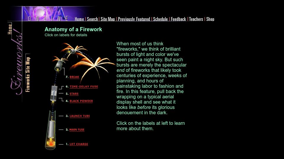 Screenshot of pbs.org: Anatomy of a Firework (2002)