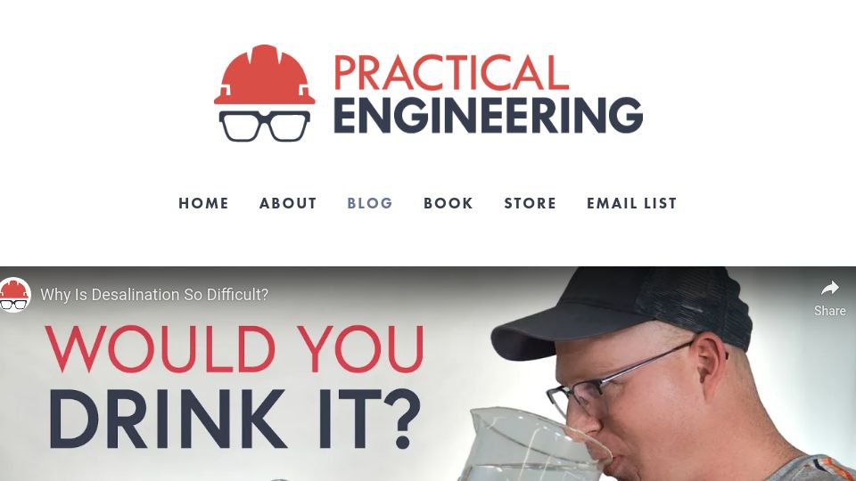 Screenshot of practical.engineering: Why is desalination so difficult?