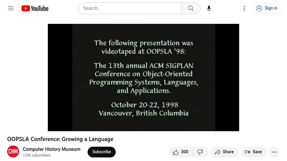 Screenshot of youtube.com: Growing a Language (1998) [video]