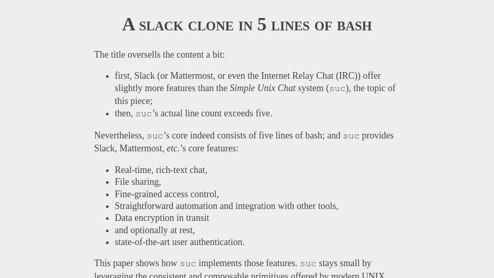 Screenshot of the-dam.org: Simple Unix Chat