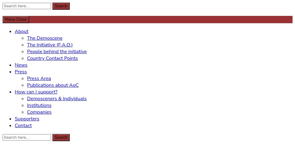 Screenshot of demoscene-the-art-of-coding.net: Demoscene accepted as UNESCO cultural heritage in The Netherlands